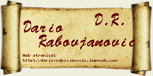 Dario Rabovjanović vizit kartica